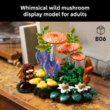 LEGO® Botanicals Woodland Mushrooms - Artificial Plants Set for Adults - incl. a Toadstool & Faux Flowers for Living Room or Bedroom Decor - DIY Gift Idea- 806 Pcs - 11505