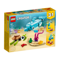 LEGO Creator 3 in 1 Dolphin and Turtle Toys for Kids, Transforms