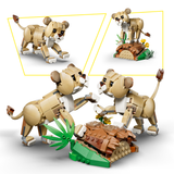 LEGO® Creator 3 in 1 Wild Animals: Majestic Lion Building Set for Kids - Construct a Lion, Lioness or 2 Cubs - Animal Toy for Pretend Play and Display - Gift Idea for Boys and Girls Ages 9+ - 31386