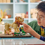 LEGO® Creator 3 in 1 Wild Animals: Majestic Lion Building Set for Kids - Construct a Lion, Lioness or 2 Cubs - Animal Toy for Pretend Play and Display - Gift Idea for Boys and Girls Ages 9+ - 31386