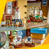 LEGO® Creator 3 in 1 Iconic Pirate Ship Toy for Kids - Construct a Pirate Ship, Castle or Twin Ships - Building Set with 5 Minifigures - Birthday Gift Idea for Boys and Girls Ages 9+ - 31387