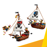 LEGO® Creator 3 in 1 Iconic Pirate Ship Toy for Kids - Construct a Pirate Ship, Castle or Twin Ships - Building Set with 5 Minifigures - Birthday Gift Idea for Boys and Girls Ages 9+ - 31387