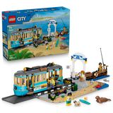 LEGO® City Classic Beach Streetcar - Toy Building Set for Kids Who Love Trolleys and Model Train Kits - 5 Minifigures and Animal Figures for Pretend Play - Gift Idea for Boys and Girls Ages 7+ - 60506