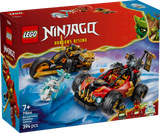 LEGO® NINJAGO® Kai and Cole’s Combiner Vehicles - Pretend Play Building Set for Kids with 2 Transforming Toy Vehicles and 3 Minifigures - Fun Gift Idea for Boys and Girls Ages 7+ - 71864