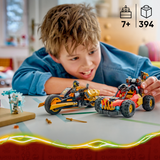 LEGO® NINJAGO® Kai and Cole’s Combiner Vehicles - Pretend Play Building Set for Kids with 2 Transforming Toy Vehicles and 3 Minifigures - Fun Gift Idea for Boys and Girls Ages 7+ - 71864