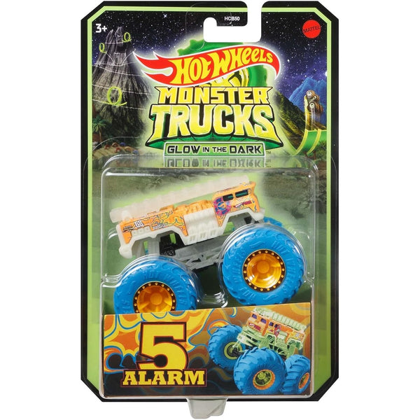 HOT WHEELS MONSTER TRUCKS GLOW IN THE DARK - 5 ALARM  [HCB50]