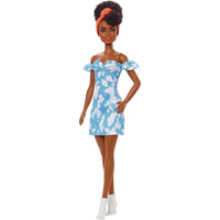 BARBIE FASHIONISTAS DOLL - BLACK HAIR, DRESS, BANDANA  [HBV17]