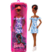 BARBIE FASHIONISTAS DOLL - BLACK HAIR, DRESS, BANDANA  [HBV17]