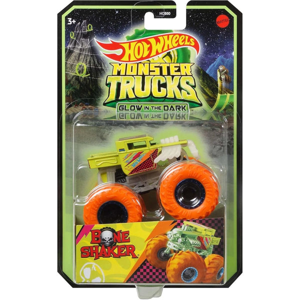 HOT WHEELS MONSTER TRUCKS GLOW IN THE DARK - BONE SHAKER [HCB50]