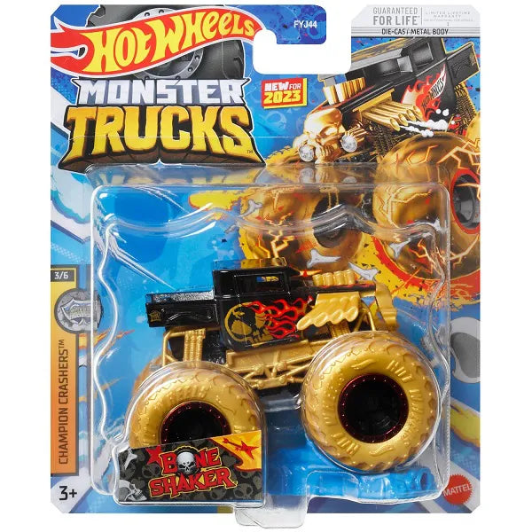 HOT WHEELS MONSTER TRUCKS 1:64 SCALE DIE CAST CARS - BONE SHAKER  [FYJ44]