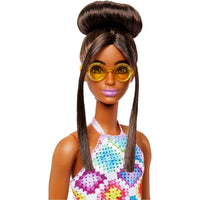 BARBIE FASHIONISTAS DOLL - WITH BUN & CROCHET HALTER DRESS  [HJT07]