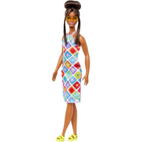 BARBIE FASHIONISTAS DOLL - WITH BUN & CROCHET HALTER DRESS  [HJT07]