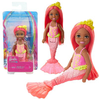 BARBIE CHELSEA MERMAID DOLL CORAL ORANGE PINK HAIR  [GJJ85/GJJ87]