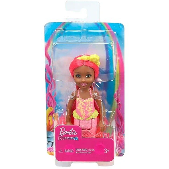 BARBIE CHELSEA MERMAID DOLL CORAL ORANGE PINK HAIR  [GJJ85/GJJ87]