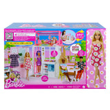 BARBIE DOLLHOUSE WITH DOLL, 2 LEVELS & 4 PLAY AREAS, FULLY FURNISHED  [HCD48]