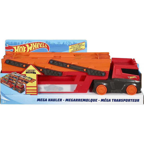 HOT WHEELS MEGA RED HAULER WUTH 6 EXPANDABLE LEVELS  [GHR48]