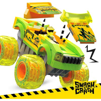 HOT WHEELS MEGA SMASH & CRASH GUNKSTER MONSTER TRUCK BUILDING TOY WITH 1 FIGURE  [HNG52]