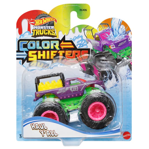 HOT WHEELS MONSTER TRUCKS 1:64 COLOUR SHIFTERS - HAUL Y'ALL  [HGX06]