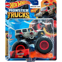 HOT WHEELS MONSTER TRUCKS 1:64 SCALE DIE CAST CARS - JURASSIC PARK JEEP [FYJ44]