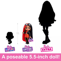 BARBIE EXTRA MINI DOLL WITH MOTO JACKET, ACCESSORIES & DOLL STAND  [HKP88]