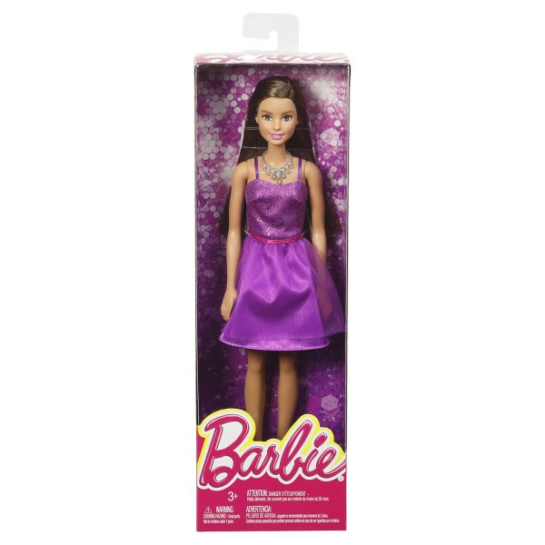 BARBIE GLITZ DOLL - BRUNETTE IN PURPLE DRESS [T7580]