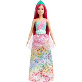 BARBIE DREAMTOPIA ROYAL DOLL WITH DARK PINK HAIR WEARING REMOVABLE SKIRT, SHOES & HEADBAND  [HGR15]