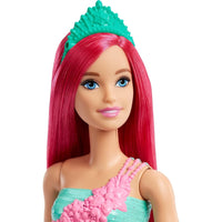 BARBIE DREAMTOPIA ROYAL DOLL WITH DARK PINK HAIR WEARING REMOVABLE SKIRT, SHOES & HEADBAND  [HGR15]