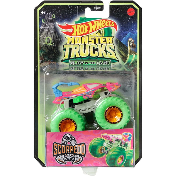 HOT WHEELS MONSTER TRUCKS GLOW IN THE DARK - SCORPEDO [HCB50]