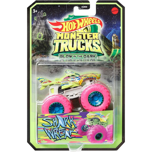 HOT WHEELS MONSTER TRUCKS GLOW IN THE DARK SHARK WREAK [HCB50]