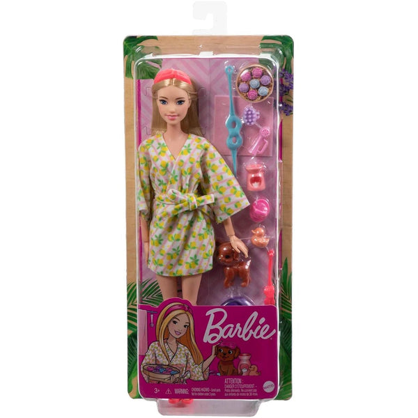 BARBIE WELLNESS DOLL SPA DAY WITH PUPPY & ACCESSORIES  [HKT90]