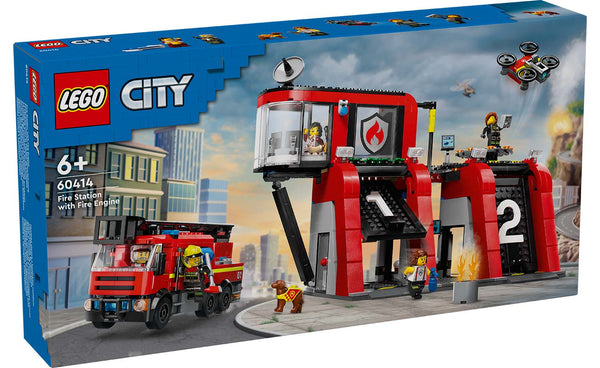 CITY FIRE STATION WITH FIRE TRUCK - 60414