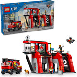 CITY FIRE STATION WITH FIRE TRUCK - 60414