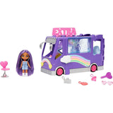 BARBIE EXTRA MINI MINIS TOUR BUS PLAYSET, WITH DOLL, EXPANDABLE VEHICLE, CLOTHES & ACCESSORIES  [HKF84]