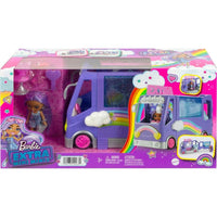 BARBIE EXTRA MINI MINIS TOUR BUS PLAYSET, WITH DOLL, EXPANDABLE VEHICLE, CLOTHES & ACCESSORIES  [HKF84]