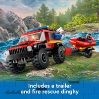 CITY 4X4 FIRE TRUCK WITH RESCUE BOAT - 60412